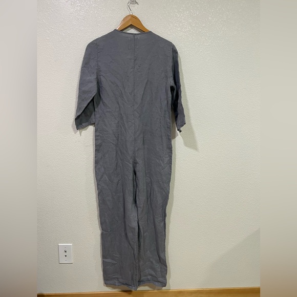 NEW condition ZARA LILLIAN GREY LINEN OVERSIZED JUMPSUIT S - Picture 4 of 12
